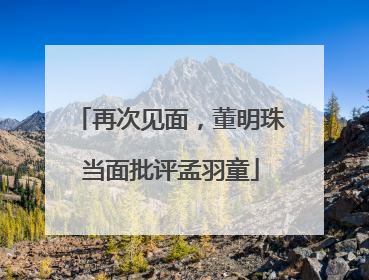 再次见面，董明珠当面批评孟羽童